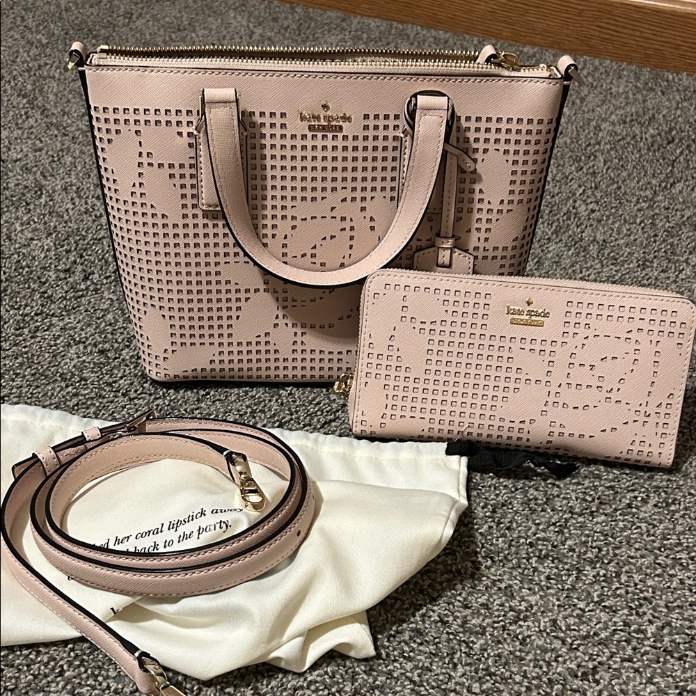 Kate Spade Blush Satchel and Wallet Set